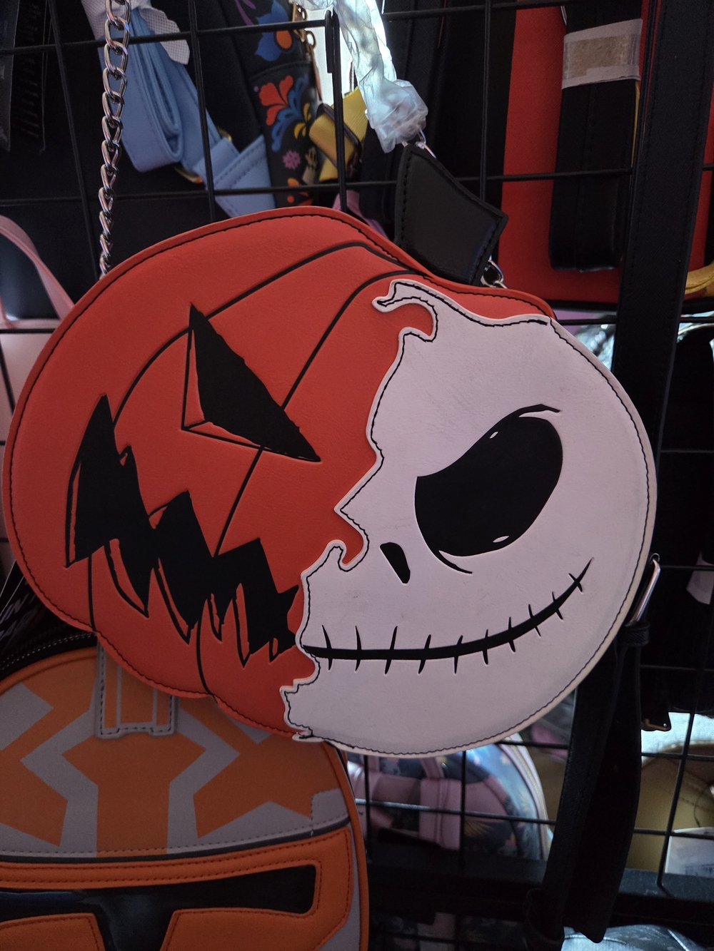 JACK SKELETON LOUNGEFLY Halloween Pumpkin Crossbody Bag - Glows In The Dark